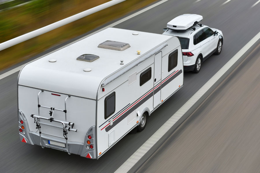 caravan on the road